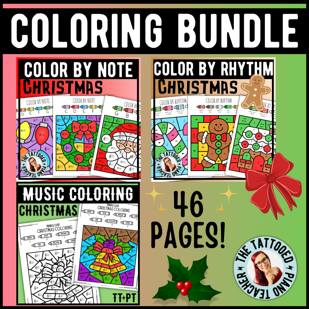 Christmas Music Coloring Bundle