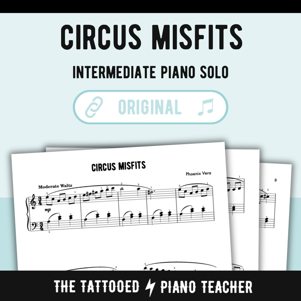 Circus Misfits - Intermediate Original Piano Solo Sheet Music