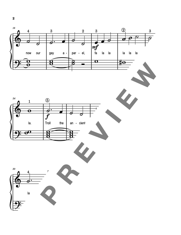 Deck the Halls - Early Elementary Piano Solo Sheet Music (Primer Christmas)