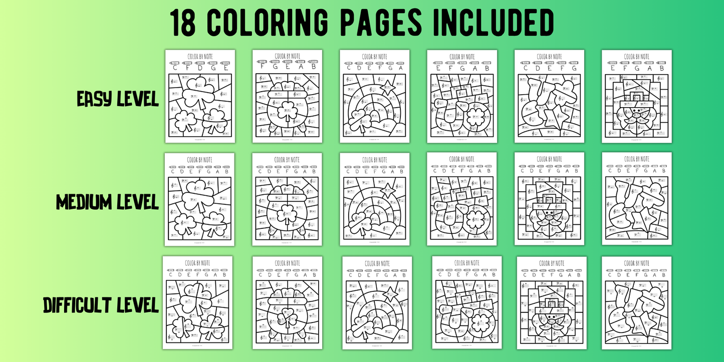 St. Patrick's Day Color-By-Note