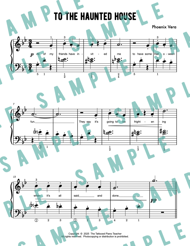 To the Haunted House - Late Elementary Piano Solo Sheet Music