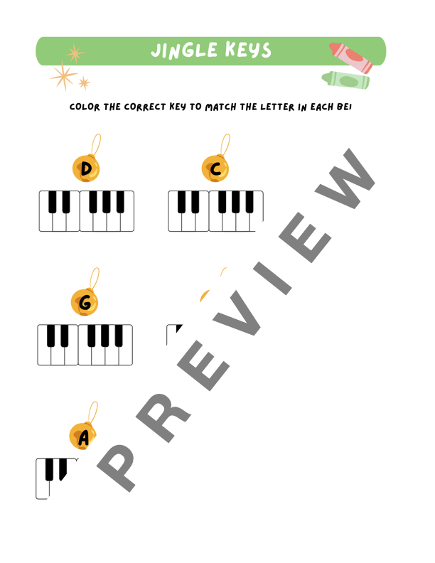 Jingle Bells - Early Elementary Piano Solo Sheet Music (Pre-Reading Christmas)