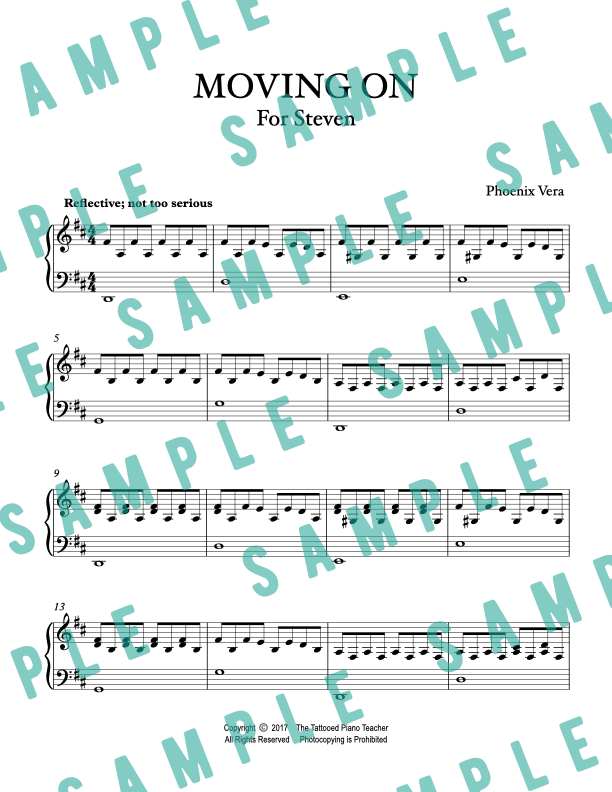 Moving On - Intermediate Original Piano Solo Sheet Music