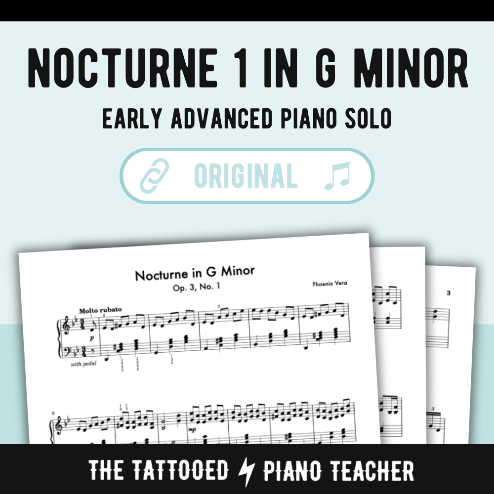 Nocturne No. 1 in G Minor - Early Advanced Original Piano Solo Sheet Music