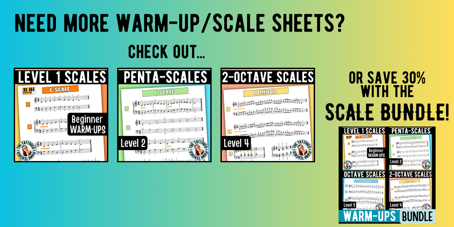 One Octave Scales for Level 3 Piano Students