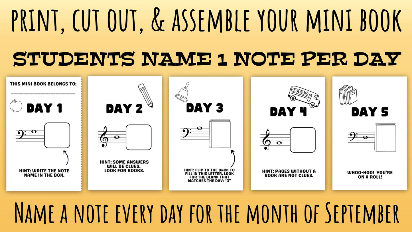 September Note A Day Mini Book