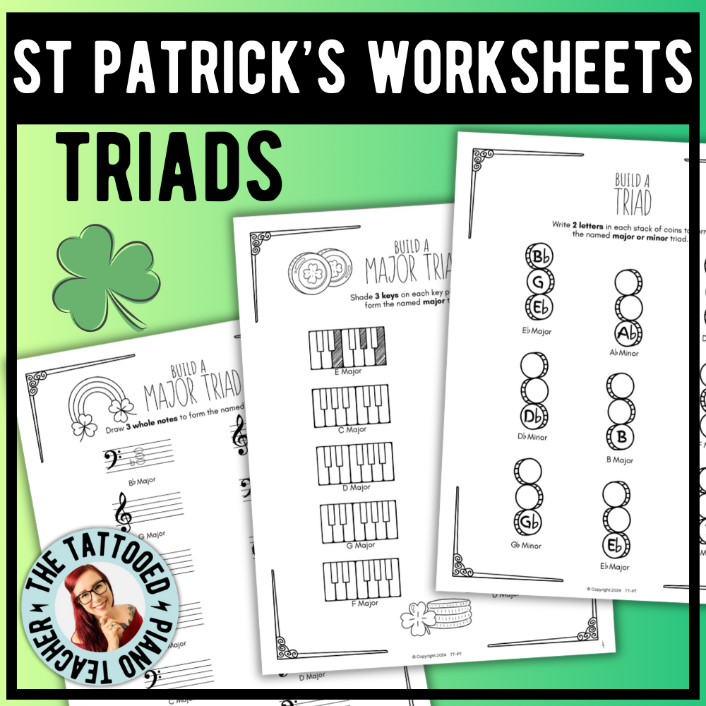 St. Patrick's Day TRIADS Music Worksheets