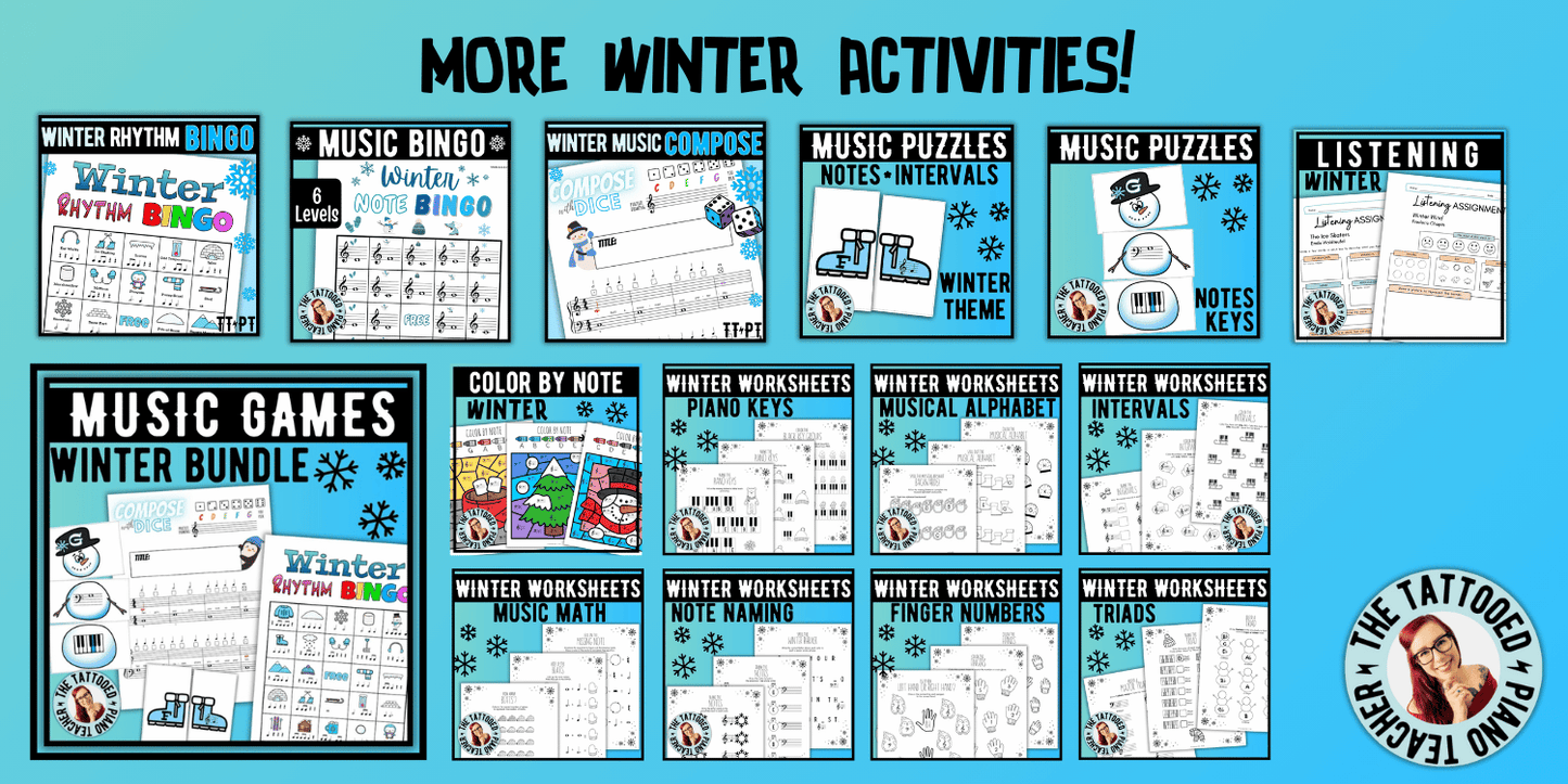Winter Music Interval Bingo