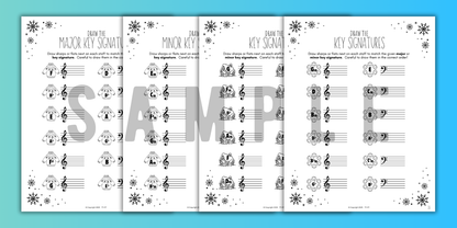 Winter KEY SIGNATURES Worksheets