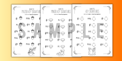 Fall KEY SIGNATURES Worksheets