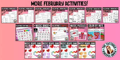 Valentine's Day Music Interval Bingo