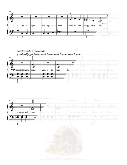 Dragon's Lair - Elementary Fantasy Piano Solo Sheet Music