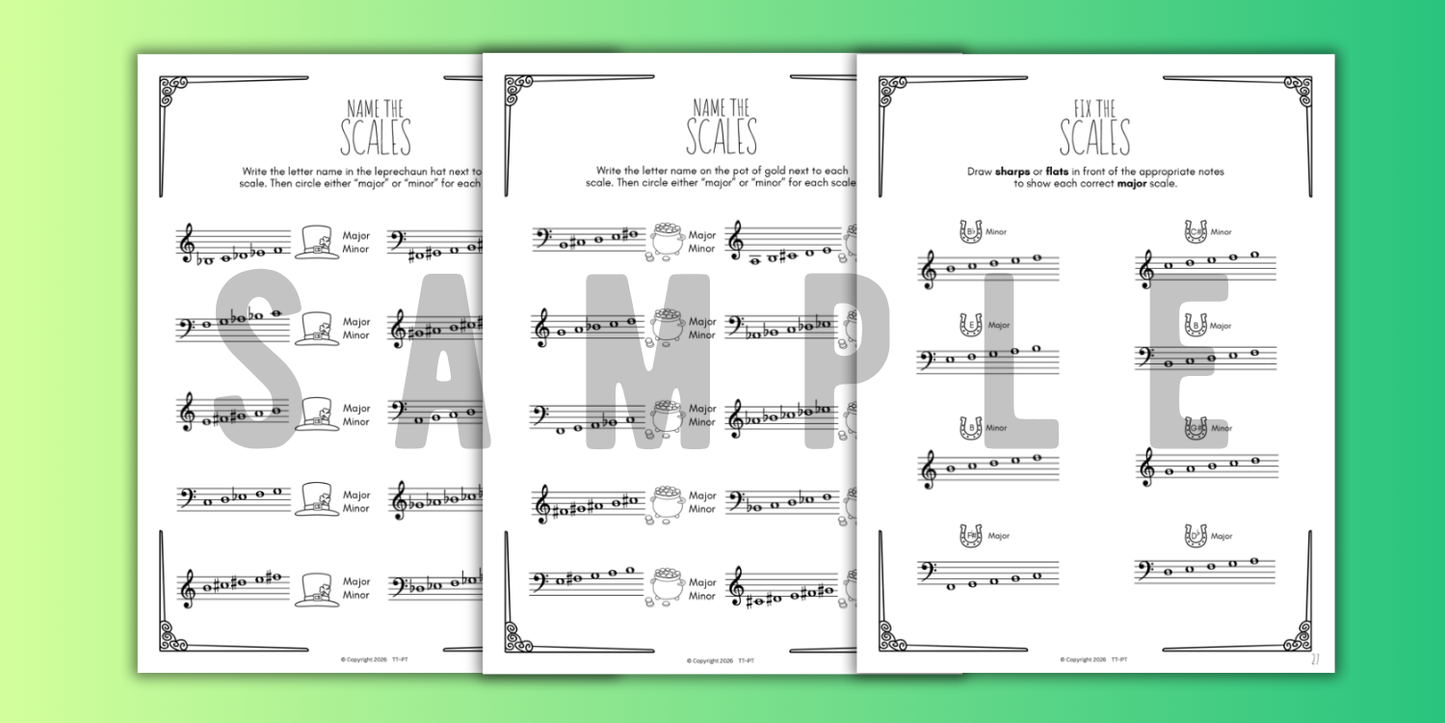 St. Patrick's Day SCALES Worksheets