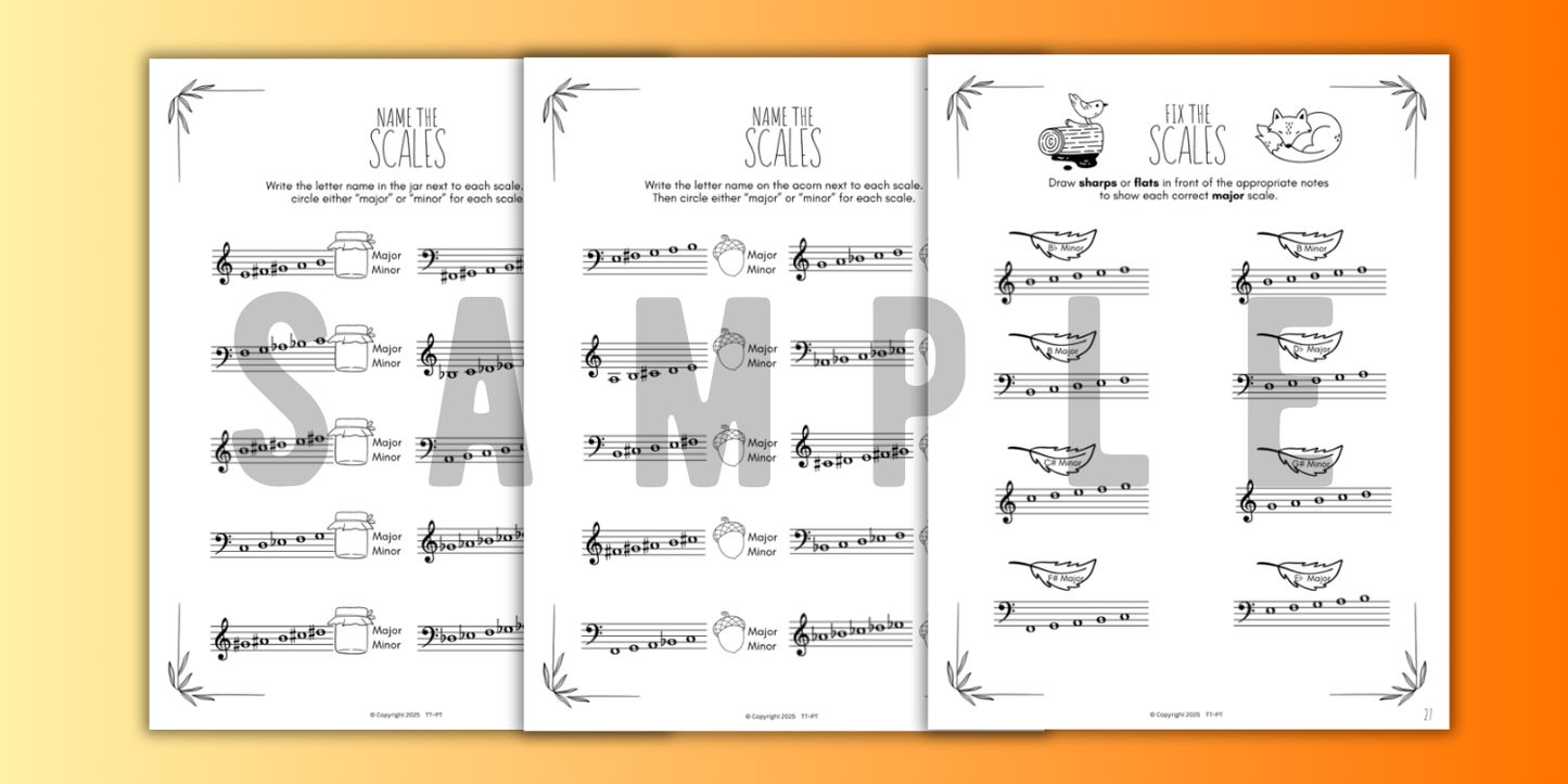 Fall SCALES Worksheets