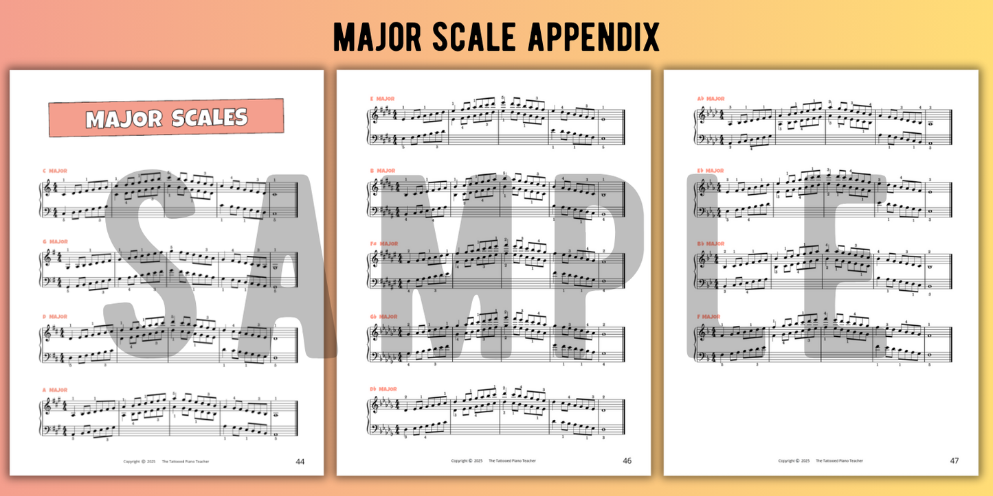 Two Octave Scales for Level 4 Piano Students