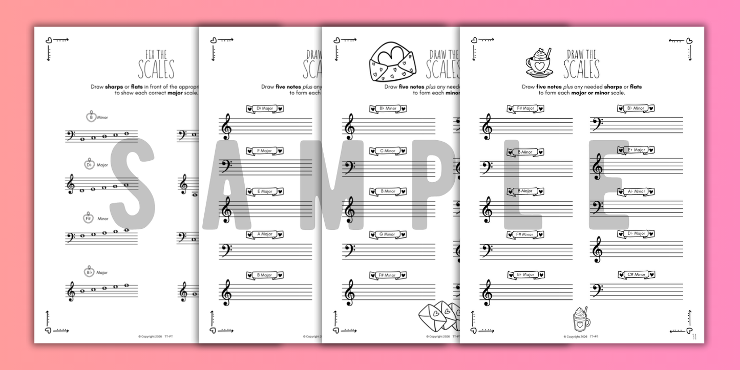 Valentine's Day SCALES Worksheets