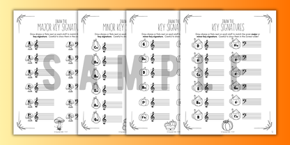 Fall KEY SIGNATURES Worksheets