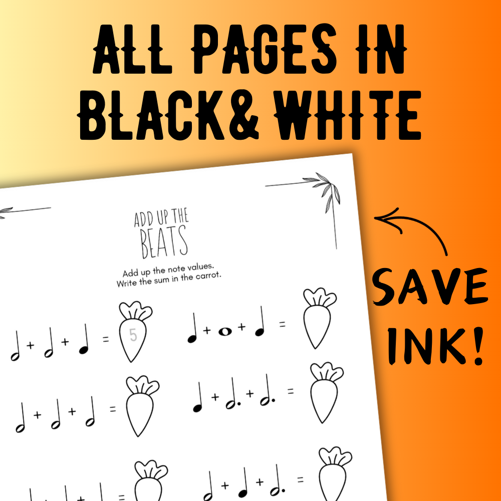 Fall MUSIC MATH Music Worksheets