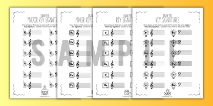 Back to School KEY SIGNATURES Worksheets