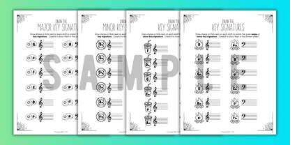 Summer KEY SIGNATURES Worksheets