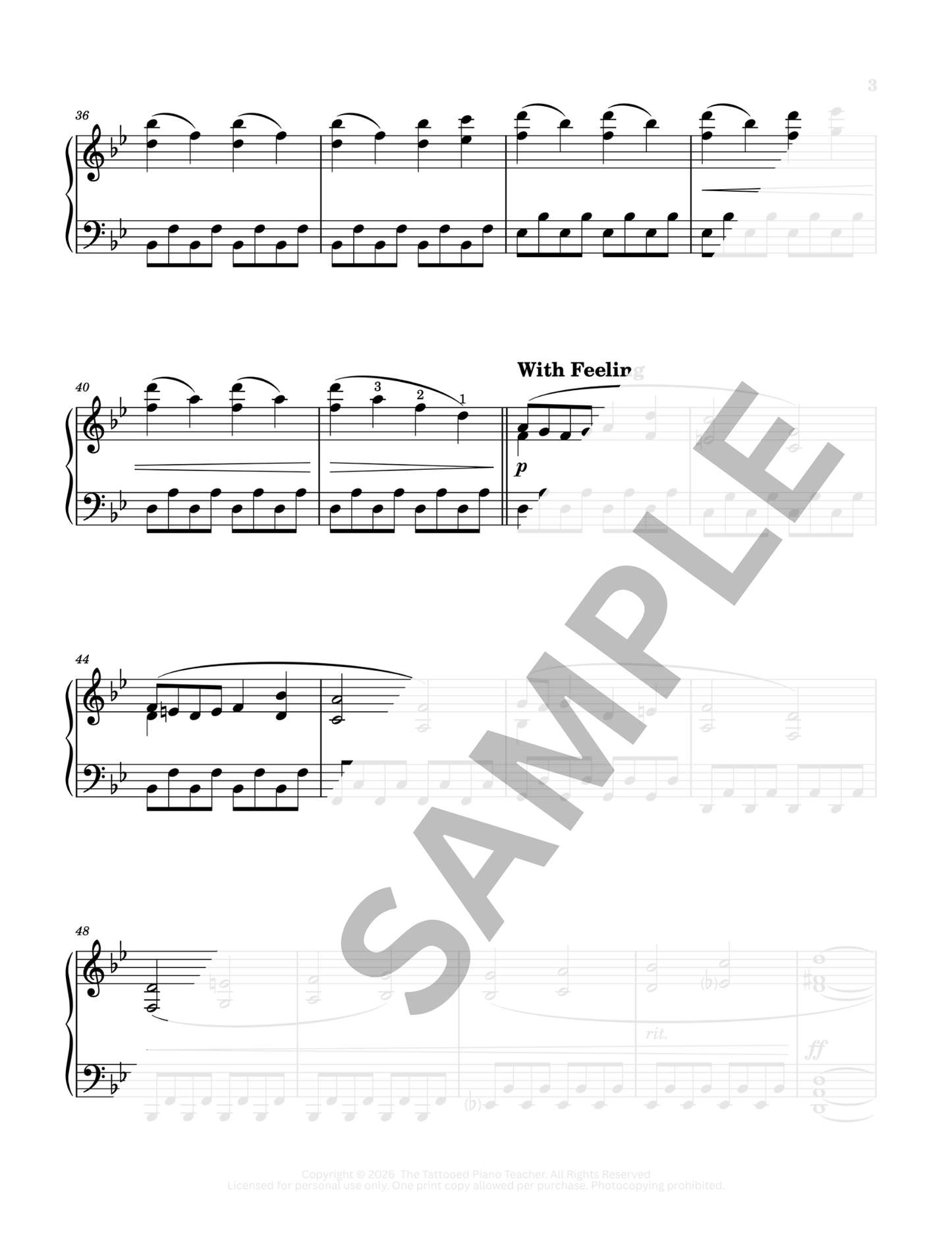 For the Way is Long - Level 5 Intermediate Original Fantasy Piano Solo Sheet Music