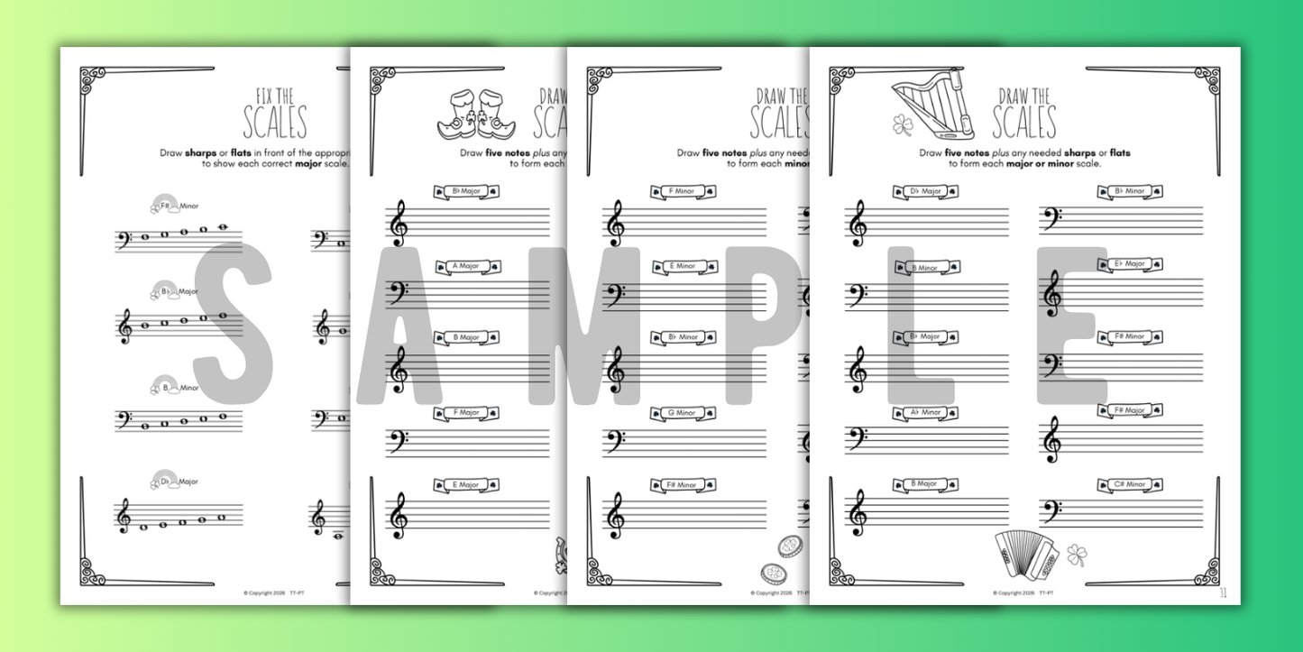 St. Patrick's Day SCALES Worksheets