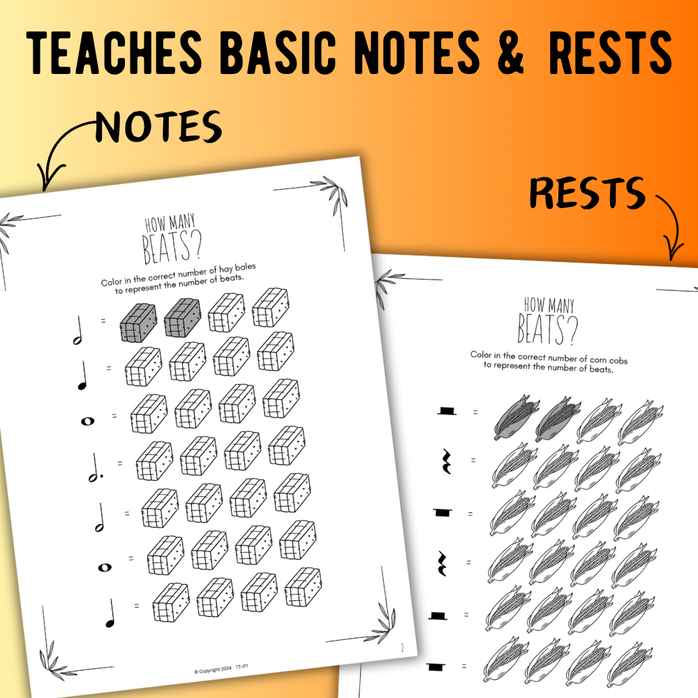 Fall MUSIC MATH Music Worksheets
