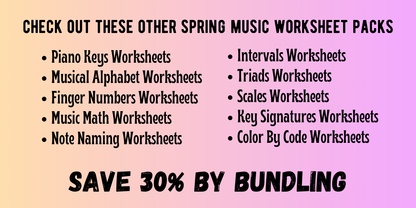 Spring KEY SIGNATURES Worksheets