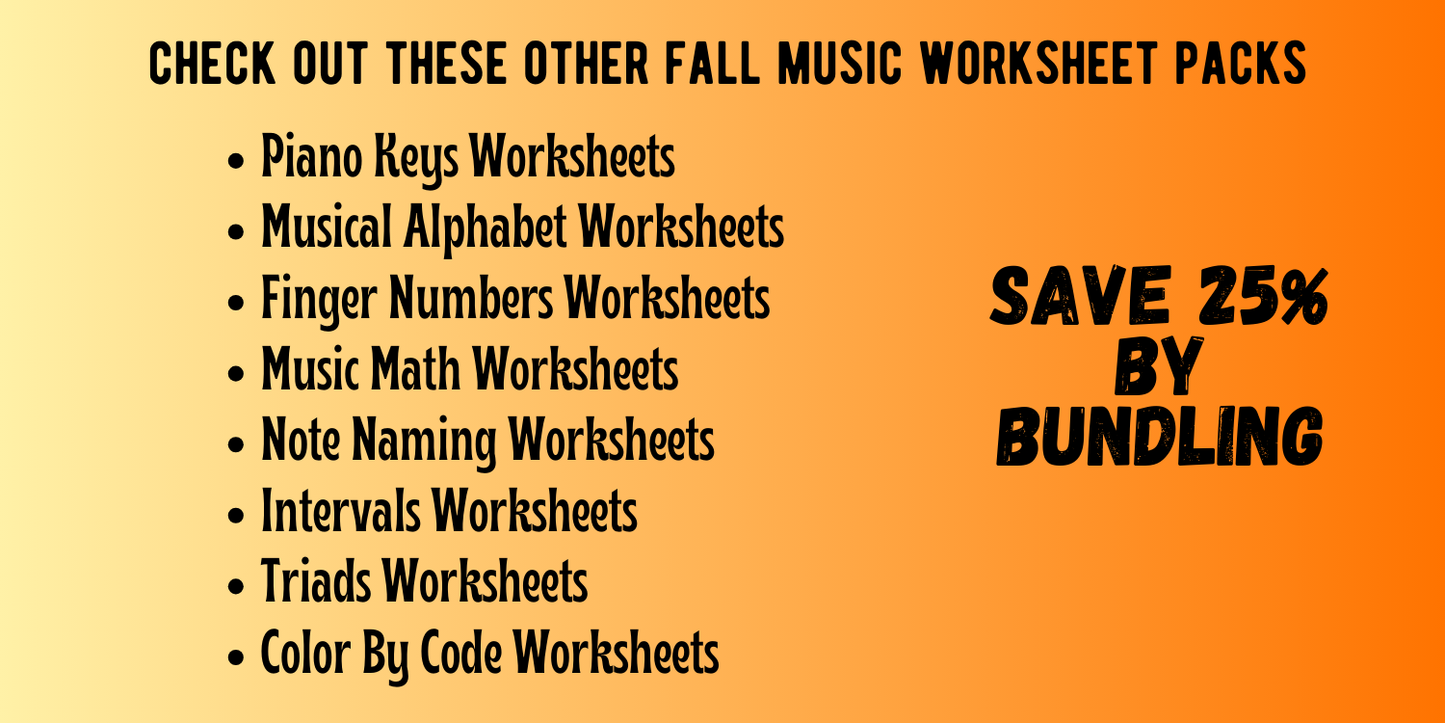 Fall SCALES Worksheets