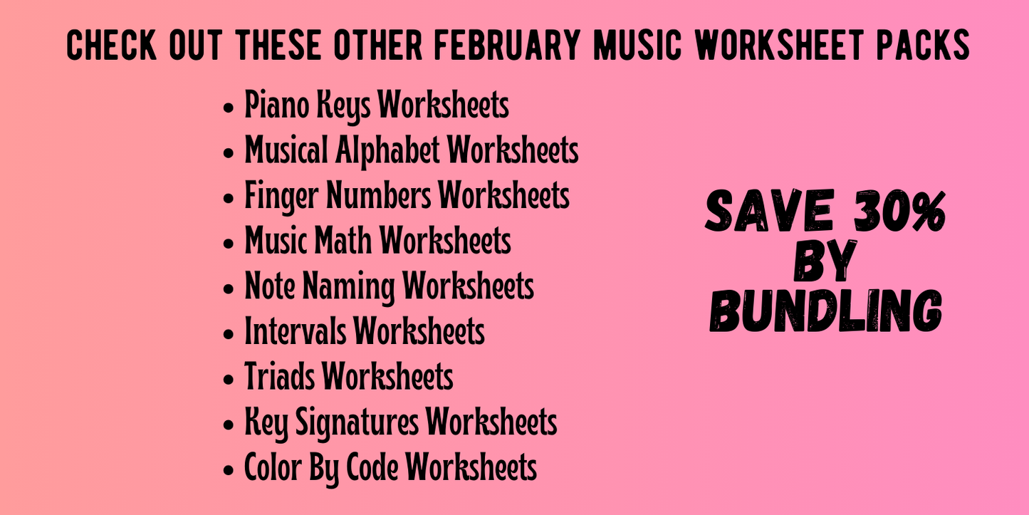 Valentine's Day SCALES Worksheets