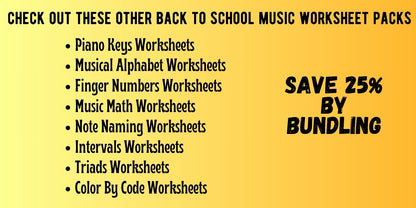 Back to School SCALES Worksheets