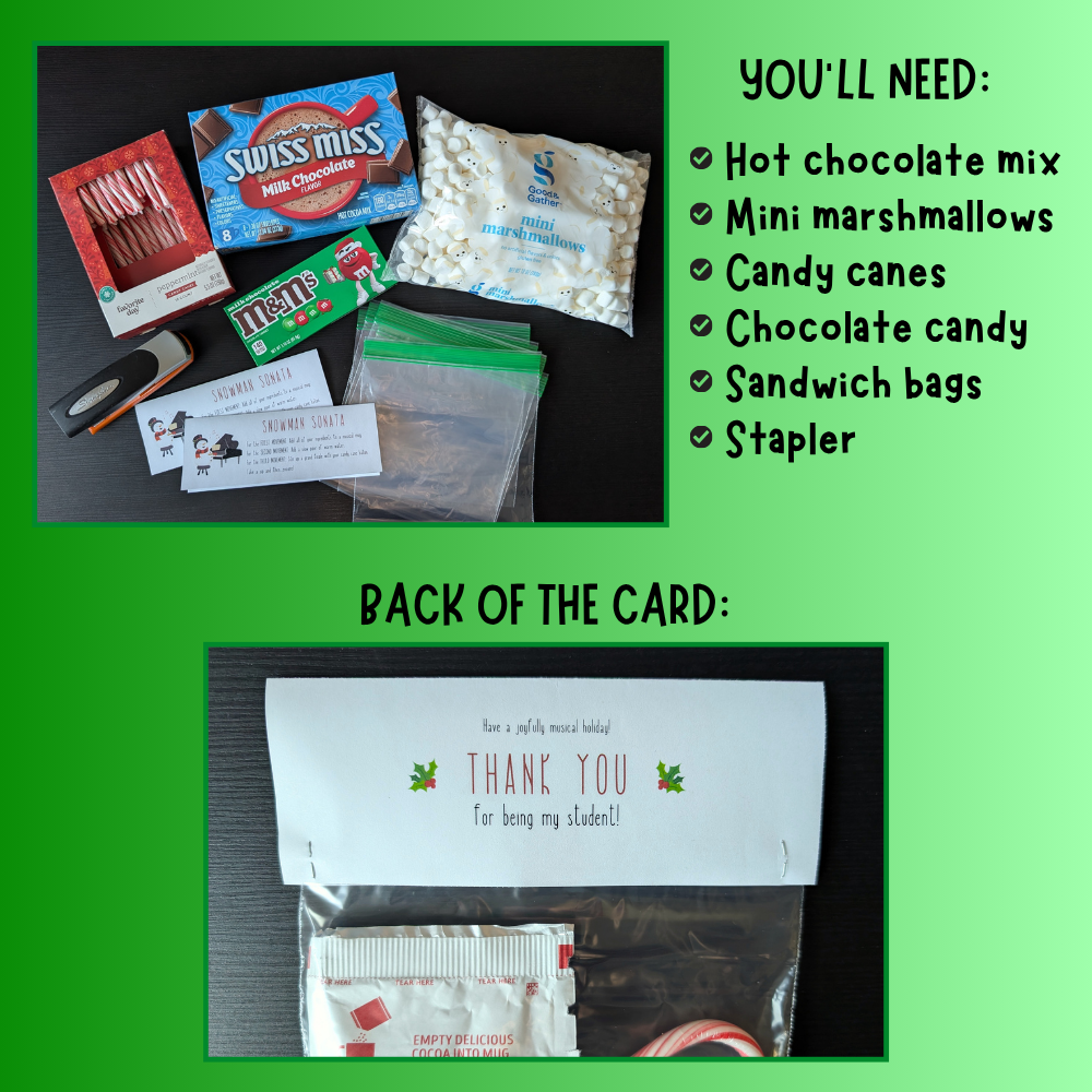 Snowman Sonata Hot Chocolate Christmas Gift Topper