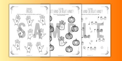 Fall FINGER NUMBERS Music Worksheets