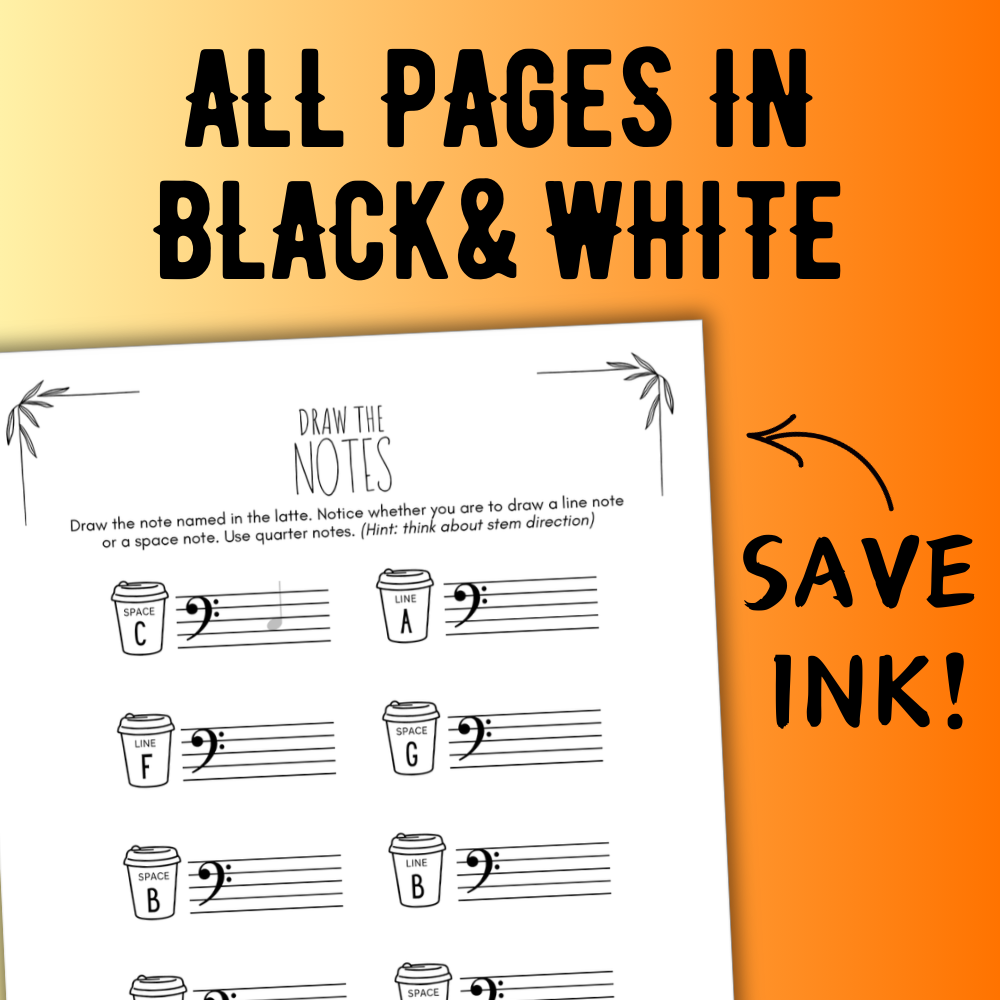 Fall NOTE NAMING Music Worksheets