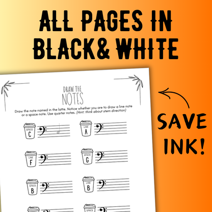 Fall NOTE NAMING Music Worksheets