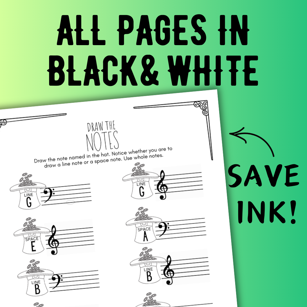 St. Patrick's Day NOTE NAMING Music Worksheets