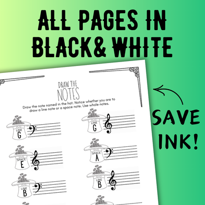 St. Patrick's Day NOTE NAMING Music Worksheets