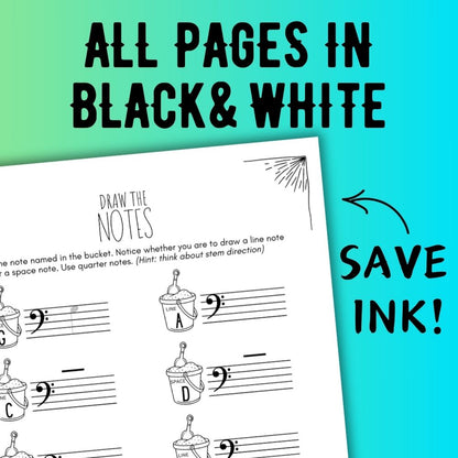 Summer NOTE NAMING Music Worksheets