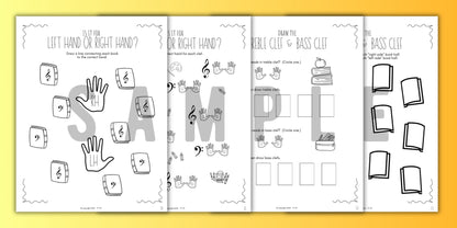 Back to School FINGER NUMBERS Music Worksheets