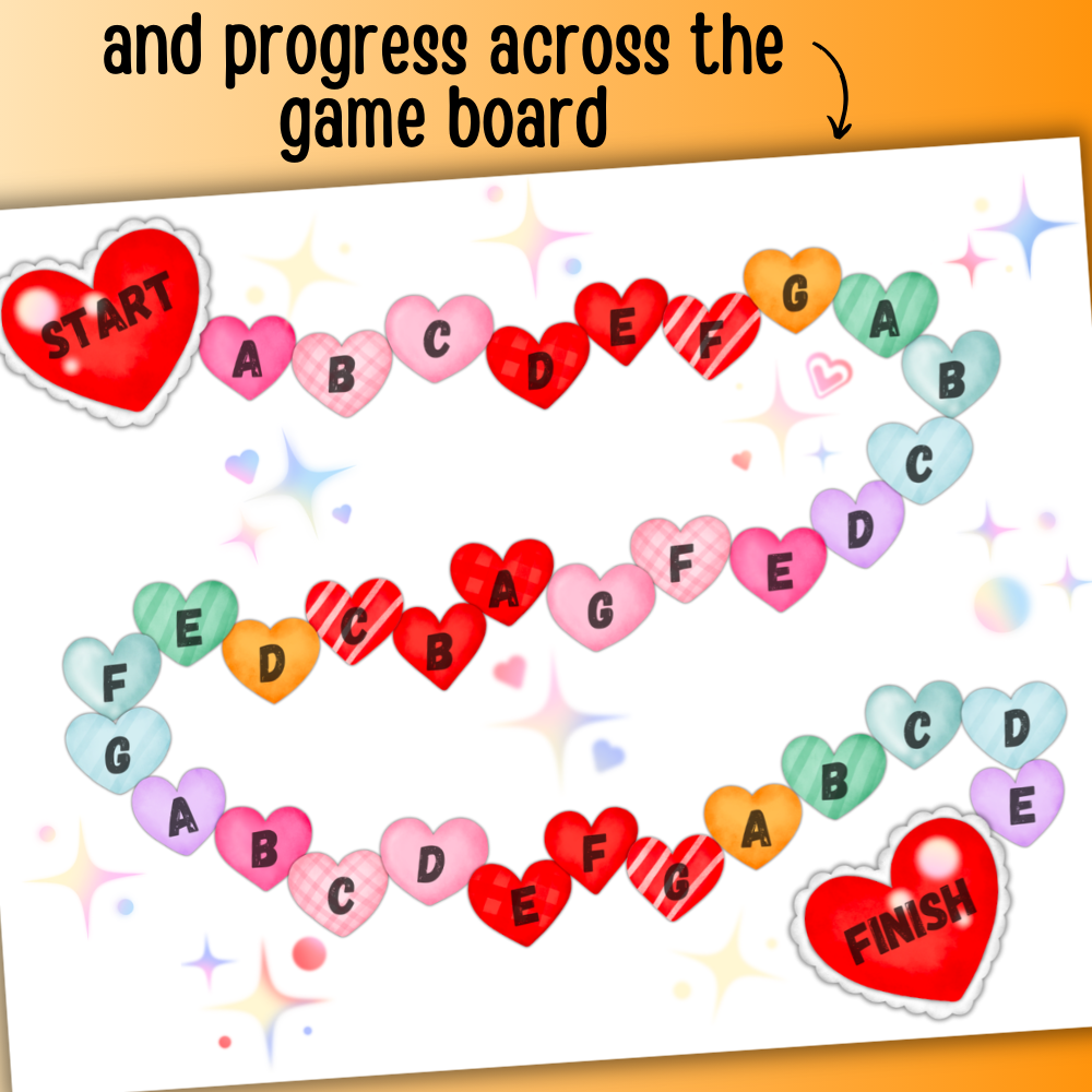 Level 4 Valentine's Day Key Signatures Board Game