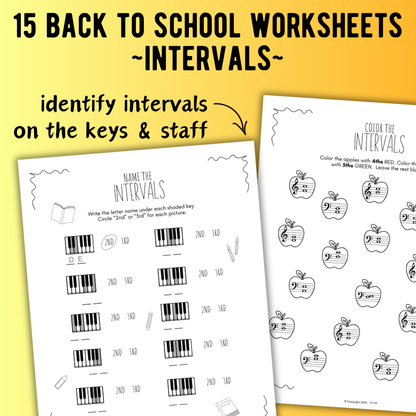 Back to School INTERVALS Music Worksheets