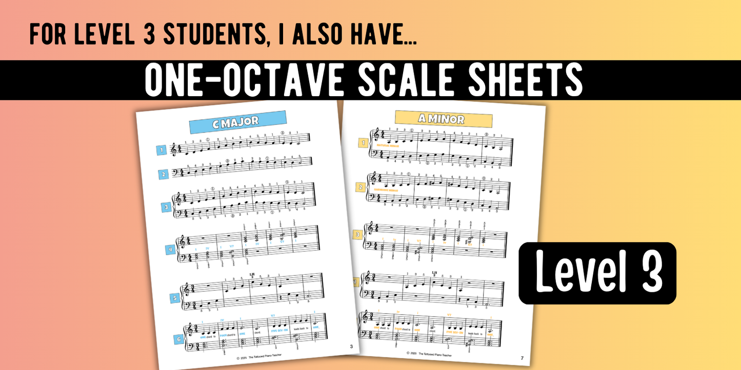 Two Octave Scales for Level 4 Piano Students