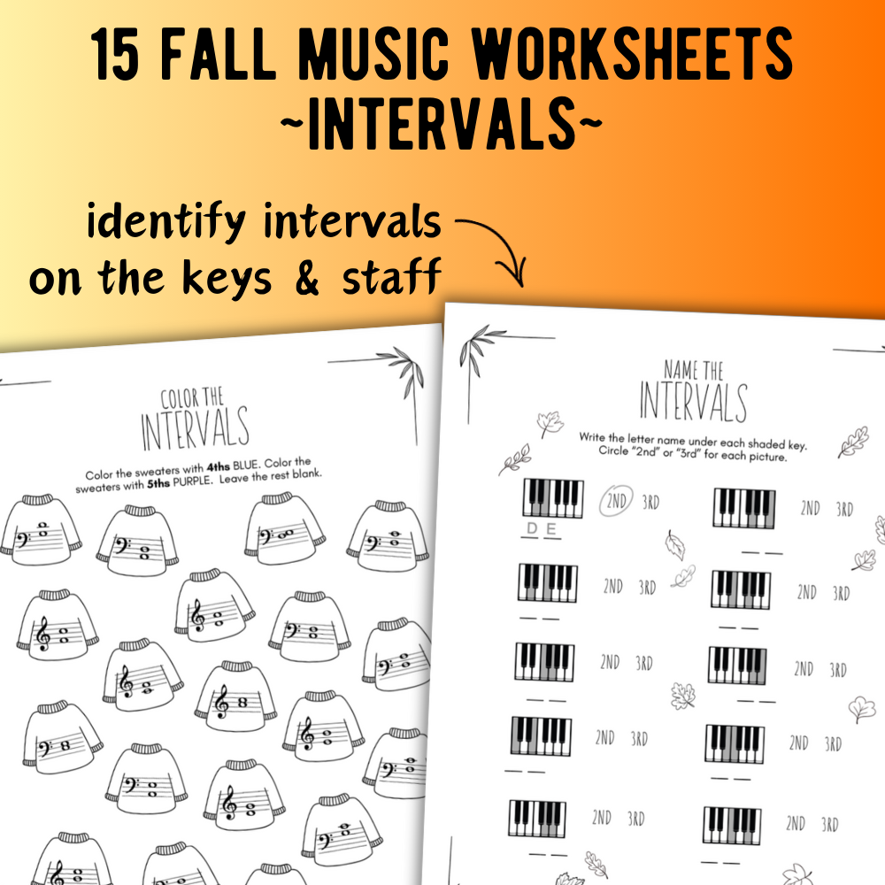 Fall INTERVALS Music Worksheets