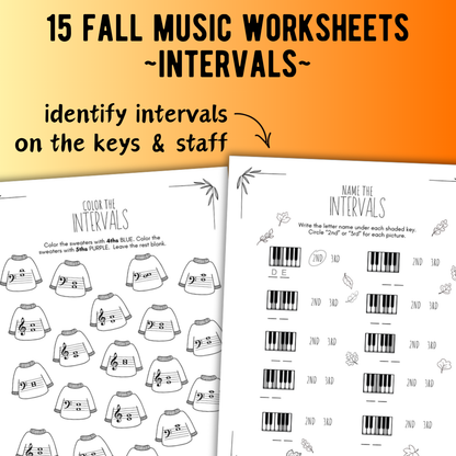 Fall INTERVALS Music Worksheets