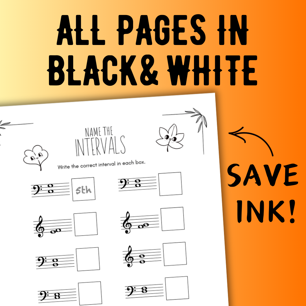 Fall INTERVALS Music Worksheets