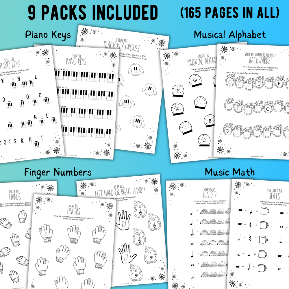Winter Music Worksheets Bundle