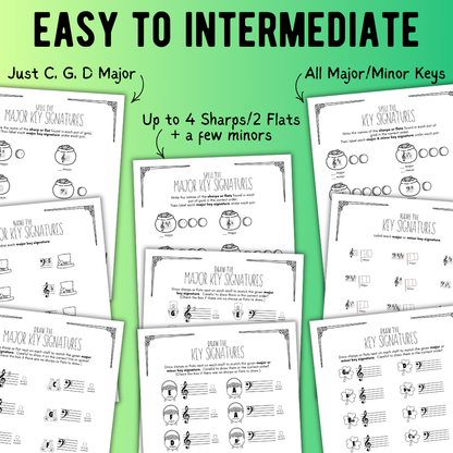 St. Patrick's Day KEY SIGNATURES Worksheets