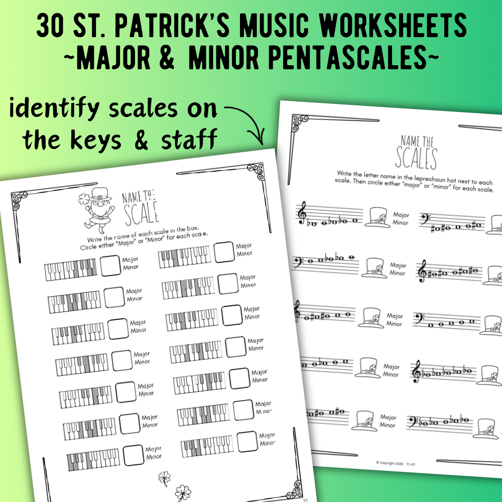 St. Patrick's Day SCALES Worksheets
