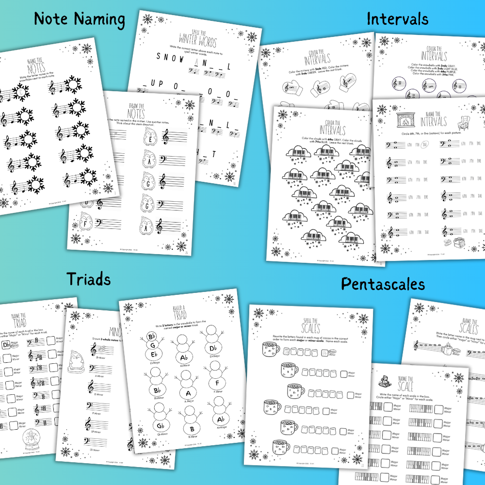 Winter Music Worksheets Bundle