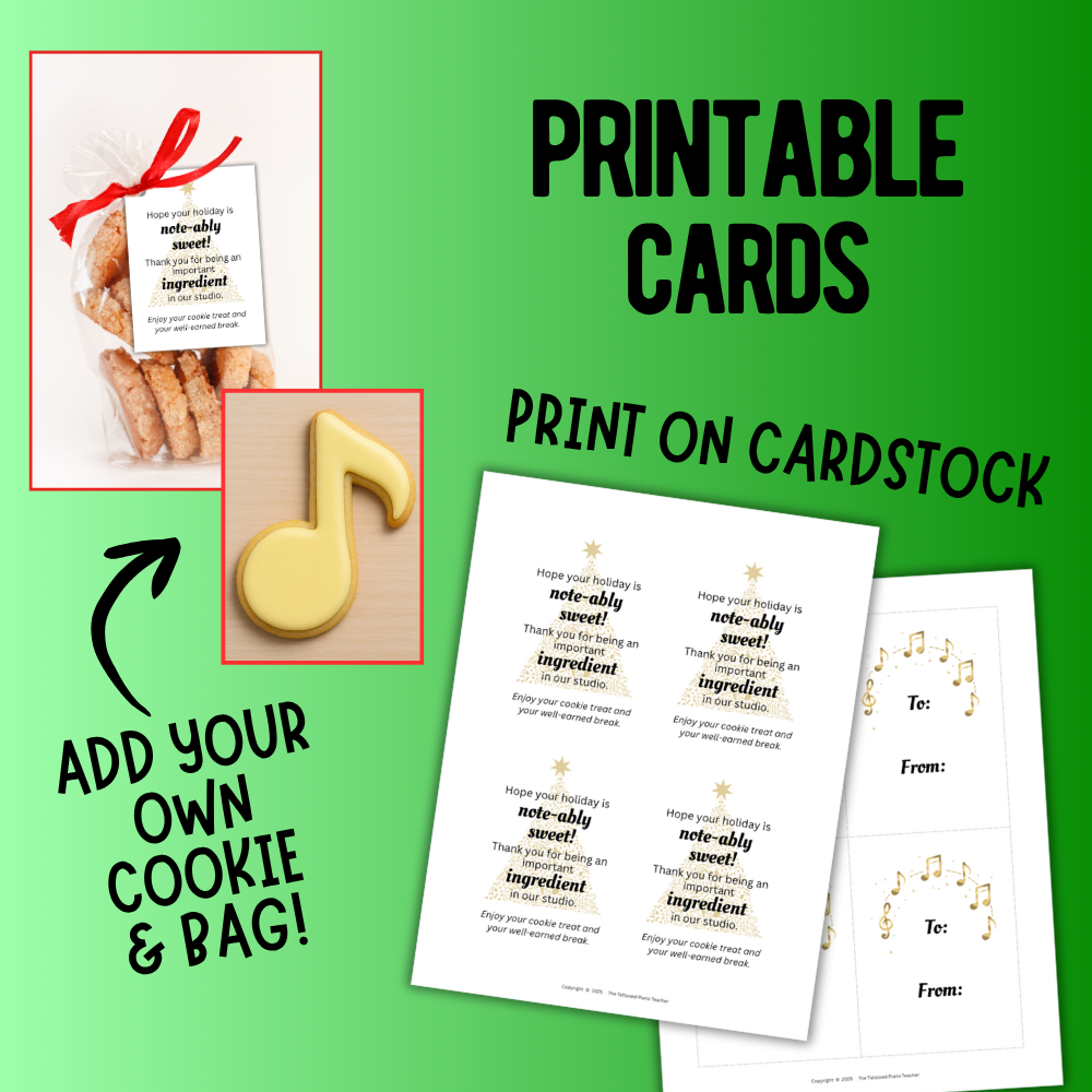 Free Christmas Cookie Gift Note Card